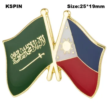 A Arábia saudita & Filipinas Bandeira Pin de Lapela Amizade Bandeira Emblema da Bandeira pin