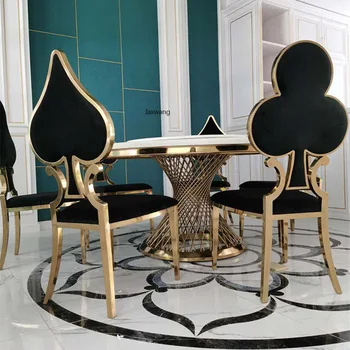Pós-moderna Cadeira de Jantar de Aço Inoxidável Neo-clássico, Simples Cadeira de Sala de estar Flor de Ameixa Flanela Cadeiras de Jantar para a Cozinha