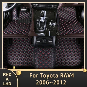Esteira do Assoalho do carro Para Toyota RAV4 Vanguarda XA30 2006~2012 Custom Auto Almofadas do Pé de Couro, Tapete Acessórios de Interiores 2009 2010 2011