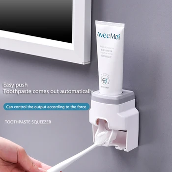 Wc Dispensador de pasta de dente Automática de Parede Colar Dispensador de pasta de dente Acessórios de casa de Banho Automática Extrusora