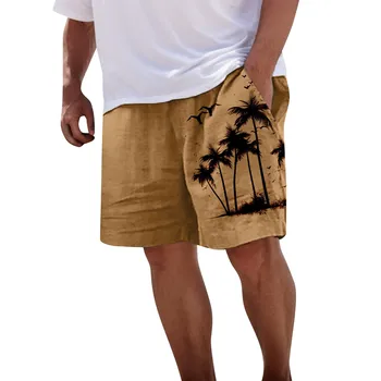 Mens Shorts Plus Size Descontraído Cordão de Praia, Shorts de Verão Casual Solta 3D Digital de Impressão Trabalho de Shorts com Bolsos de Calças