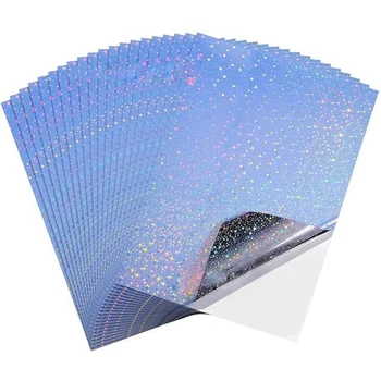 20 Folhas/Pack A4 Laser Holográfico estrelas de Papel Autocolante Vinil Jato de tinta Papel Auto-Adesivo Papel de Impressão de DIY página de Recados de Suprimentos