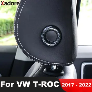 A Volkswagen VW T-Roc TROC 2017-2022 de Fibra de Carbono Assento de Carro de Trás do Encosto de cabeça do Interruptor de Botão de Controlo Tampa da Guarnição de Interiores Acessórios