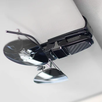 Viseira de Sol do carro Suporte de Óculos de sol Óculos de Clipe em Preto Universal Bilhete Placa de Fixação do Prendedor Cip Carro ABS Vidros de Caso Portátil