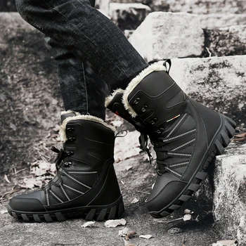 2023 Atividades Ao Ar Livre De Pesca De Neve Botas De Trabalho Calçado Masculino Homens Sapatos Botas De Pesca Homens Botas De Inverno Quente Impermeável Tênis