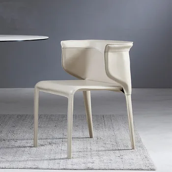 Moderno e Minimalista de Couro Cadeiras de Jantar para a Cozinha Cadeiras Nórdicos Cadeira de Jantar Encosto da Cadeira de Design da Casa, Mobília de Sala de Jantar