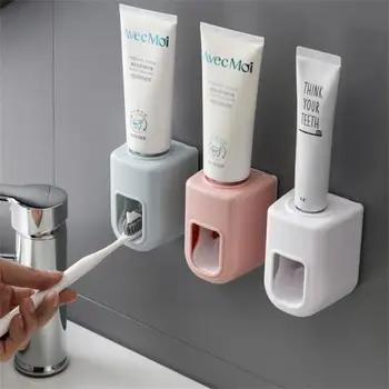 Automático Dispensador de pasta de dente de Poeira à prova de Escova de dentes com Suporte de Montagem na Parede Suporte de pasta de dente Espremedor Conjunto de Acessórios de casa de Banho