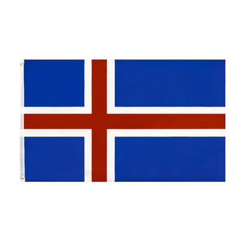 90x150 CM Cruz Vermelha É Isl Islândia Bandeira Para a Decoração