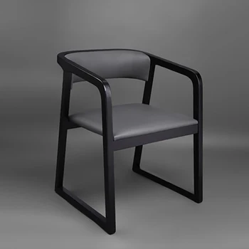 Cadeira moderna e minimalista cadeira de jantar de trás da cadeira em madeira maciça casa restaurante do hotel com apoio de braço office Nórdicos, Chineses