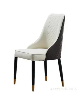 Personalizado Nordic Light Luxo Cadeira De Jantar De Casa Pequeno Apartamento Moderno E Minimalista Restaurante Do Hotel Encosto Alto, Látex De Couro Sólido