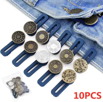 1/5/10PCS Botão de Metal Extender Para Calças Jeans Livre de Costura Ajustável Retrátil Cintura Extensores Botão na Cintura Expansor