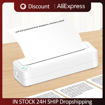 Móveis Impressora Térmica A4 Maker wi-Fi/Bluetooth compatível para Casa, Escritório de Viagens Inkless Foto Rótulo Pergunta Errada Impressão
