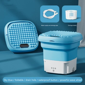 Portátil, Máquina de Lavar roupa Balde Forte Descontaminação de eletrodomésticos 360 Suave de Lavagem de Ferramentas de Limpeza para as Mulheres, Presente de Feriado
