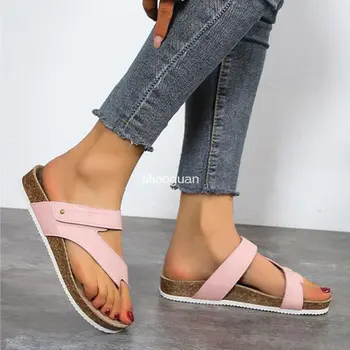 Verão 2023 Novo Flip-Flops Sandálias para as Mulheres do Partido Deslizar sobre Sapatos Retrô Chinelo Feminino Calçados Confortáveis Apartamentos Senhoras Fora