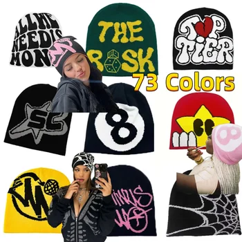 16 Estilos de Y2K Moda Skullies Multi Cores Jacquard Chapéu Mulheres Homens Hip Hop Tampa de Malha Atacado Bonet Dropshipping Acessórios