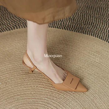 Moda sapatos de Salto Alto Sandálias das Mulheres 2023 Superficial Boca Sandálias de salto alto Apontado Toe Luz Familiares Simples, Elegante Calçados de Verão