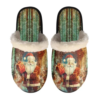Papai Noel Algodão Chinelo de Moda Clássica Fofo Sapato para Mulheres de Inverno Interior Lar Acolhedor Anti-derrapante Aconchegante, Macio ботинки для девочки
