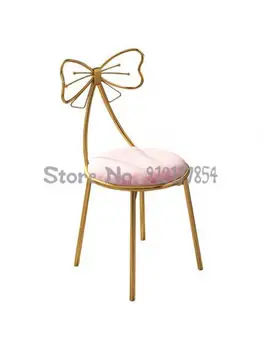 O Nordic light luxo de lazer cadeira moderno e minimalista maquiagem líquida borboleta vermelha cadeira ins quarto de vestir menina de fezes