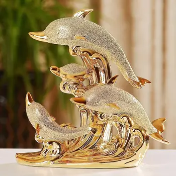 Decoração Do Casamento Artesanato De Cerâmica Criativa De Decoração De Quarto De Artesanato De Ouro Animais Estatuetas De Porcelana Decorações