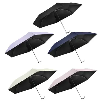 Guarda-sol Portátil à prova de Vento Guarda-chuva Dobrável 6 Costelas Guarda-Chuva Guarda-chuva Compacto para Viagem Mochila Pátio de Caminhadas a Pé