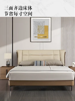 Luz moderna de luxo mestre simples quarto de couro cama de casal