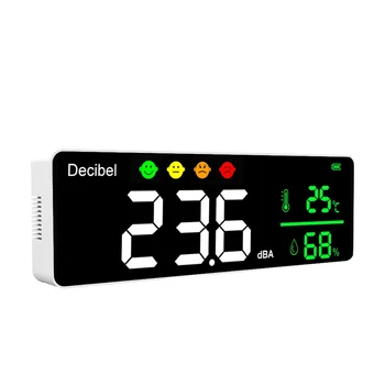 DM1306D Digital de Decibéis de Som Medidor Inteligente de Parede de Ruído do Detector 30-130DB Temperatura e Umidade do Monitor