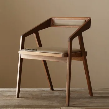 Nordic Cadeira de Jantar para a Cozinha em Madeira maciça de Jantar com Cadeiras Móveis para a Casa Poltrona Soft Pack Assento Minimalista Moderno Encosto da Cadeira