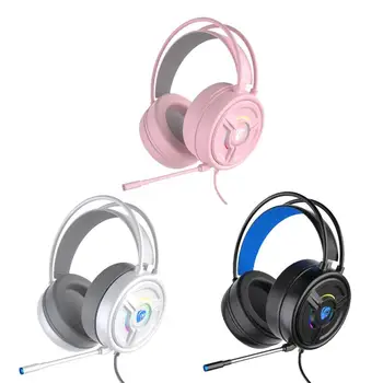 Over-Ear Fone de ouvido para Jogos com Luz LED Microfone com Fios de Fone de ouvido Estéreo para PC Dropship