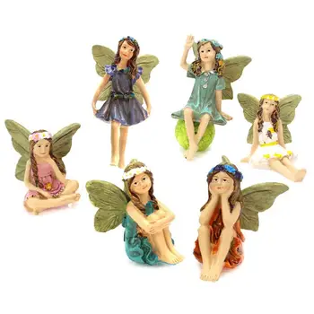 6pcs em Miniatura, Fadas Figurinhas Acessórios Para o Exterior Deco Mini Fadas Jardim ao ar livre Enfeites de Decoração Estátua Acessórios