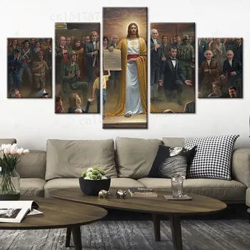 5 Painel De Jesus Missionário De Suspensão Pintura Cristã De Lona Cartaz De Decoração De Casa De Imagem Religião Impressões De Parede, Obras De Arte Imagens De Arte