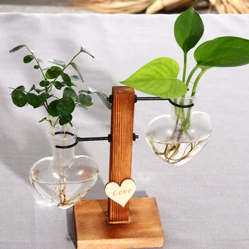 Moldura de madeira de Vidro de Mesa Plantas Bonsai, Decoração 2023 1pcs Decoração de Casa Hidropônico Vasos de Plantas vaso de Flores de Vaso Transparente