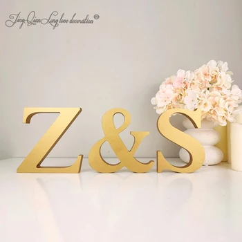 Feitos Conjunto de 3 livre de pé letras de madeira para mesa casamento decoração, casal ornamento querida tabela de decoração de casamento, cente