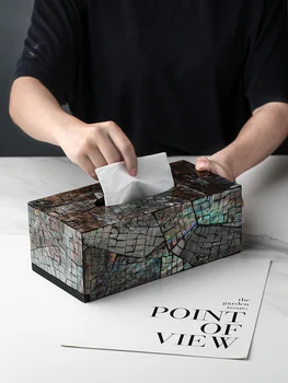 Shell caixa de tecido, artesanal e criativo high-end de papel caixa de desenho, sala de mesa, guardanapo de papel, caixa de