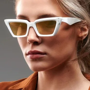 Moda verão Retrô Estilo Olho de Gato Óculos de Armação Anti-ultravioleta UV400 Casual Triangular Óculos de sol Óculos para Adultos,Mulheres,Homens