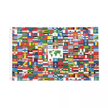 O Mundo da Bandeira Bandeira do Interior para o Exterior Banner 2 Ilhós Decoração de Cores Vivas 60x90 90x150cm Bandeiras