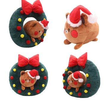 O natal Dos Brinquedos de Pelúcia Coroa Urso de desenhos animados Macio Recheado de Bonecas Mascote de Aniversário, Presentes de Natal para Adultos e Crianças