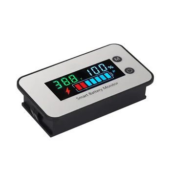 IPX7 Bateria à prova d'água Monitor de 7-100V a Capacidade da Bateria Testador de Medidor com Campainha de Alarme de Temperatura Coloridas da Tela