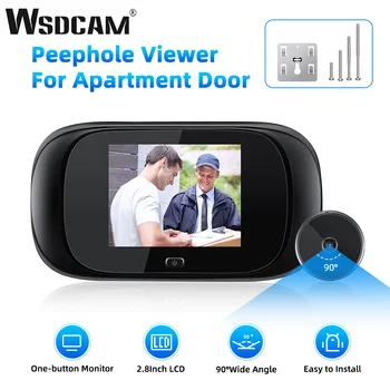 WSDCAM 2.8 polegadas LCD Digital Campainha olho mágico Visualizador de 90° de Ângulo Amplo de Olho Porta da Câmera do Monitor da Câmera da Segurança Home