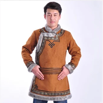 Inverno Homens Tradicional Casaco de algodão Tang Terno mongol Casaco Retro estilo étnico Casual Quente Grossa Tops