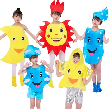 Anime o Dia das Crianças Engraçado dos desenhos animados Sol Trajes Cosplay do Fruto Chapéu Vegetal Morango Estrelas, Lua de Carnaval Presente