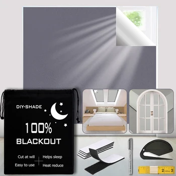 Blackout Cegos Cortina Removível Etiqueta da Janela de Privacidade Filme Pano Auto-Adesivo UV Bloqueio de Escritório artigos para Casa