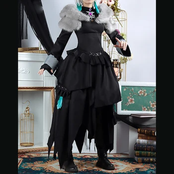 Anime Final Fantasy 14 FF14 Y'shtola Jogo de Terno Preto Vestido de Uniforme Cosplay Traje de Halloween Festa de Carnaval Roupa S-3XL NOVO