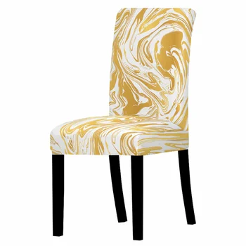 Marmoreio Impressão Cadeira De Jantar Cobertura Trecho Anti-Incrustantes Cadeira Capa Protetor Elastano Cadeira De Escritório De Decoração