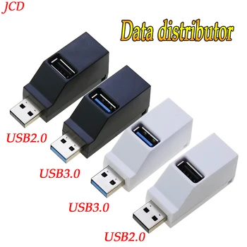 1PCS USB 3.0 USB 2.0 HUB de Adaptador Extensor Mini Divisor de Caixa 3 Portas de Alta Velocidade Para PC Portátil do Disco de U do Cartão de Leitor