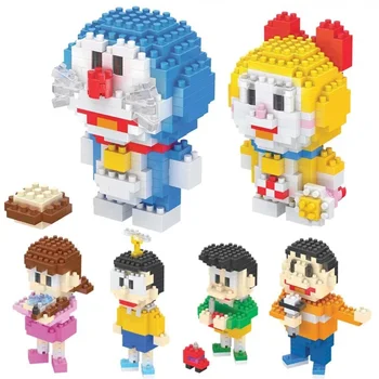 Boyu de desenhos animados Mini Blocos de Tijolos para Construção Anime Bonito Coleção de Natal Meninas Presentes Brinquedos para Crianças Juguetes Doraemon 7000