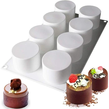 3D Silicone Pastelaria Molde Cubo Projeto do Bolo de Sobremesa Mousse de Muffin Molde para a bandeja de Cozimento para Pastelaria Bakeware