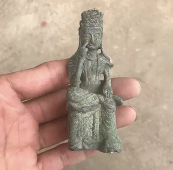 Antigo e Antiga Coleção de Objetos Antigos utensílios de Bronze Cobre Puro Guanyin Estátua de Buda