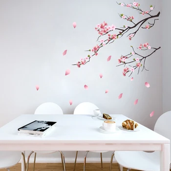 Nova flor de ameixa ramos adesivos de parede sala de estar, quarto, sala de jantar, quarto infantil decoração adesivos