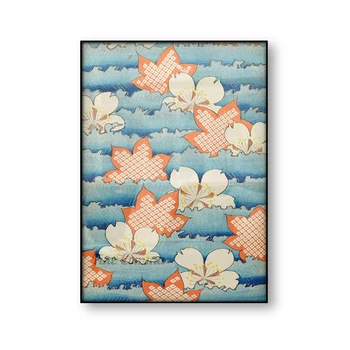 Flor Azul, A Canela Bijutsukai Vintage Arte Japonesa Pôster Asiático Arte De Parede De Lona Impressão De Inauguração De Decoração De Casa De Ideia De Presente