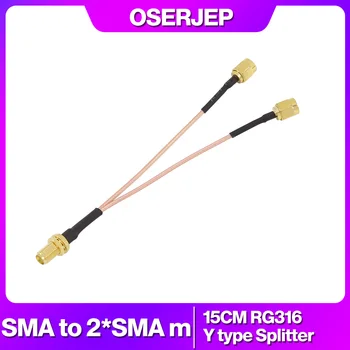 SMA macho-Y tipo 2X SMA fêmea macho rp-sma Conector de Divisor de Combinador Cabo Pigtail de RF Extensão RG316 Cabo